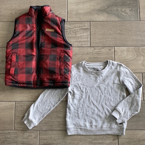 Buffalo David Bitton Boys Reversible Vest & Pullover/Sweatshirt - Set of 2 - Picture 2 of 12
